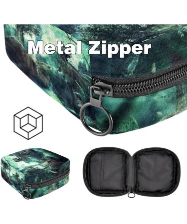 Menstruation Pad Bag with Zipper - Fantasy 3D Dinosaur Landscape Design | Women's Napkin & Tampon Collection Bag - Buy Online on GoSupps.com