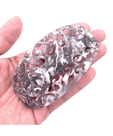 Strong Long Hair Clips Set for Thick Hair - Gray Marble Filigree | Stylish Accessories for Women - Shop Now! - Buy Online on GoSupps.com