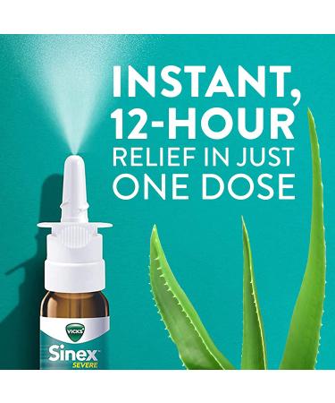 Vicks Sinex SEVERE Nasal Spray with Aloe | Decongestant Relief for Cold & Allergy | 265 Sprays - Buy Online on GoSupps.com