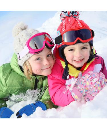 Zando Kids Winter Ski Gloves | Waterproof Snowboard Gloves for Boys Girls | Medium (6-10 years) | Rose Pink - Buy Online on GoSupps.com