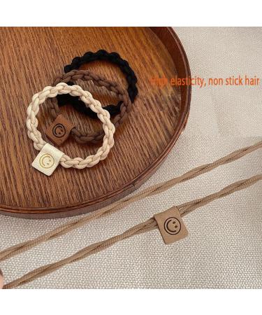 Cotton Hair Ties Braided Hair Bands Elastic Hair Ties Ropes Braided Ponytail Holders 5 Sets (Cross weave - black) - Buy Online on GoSupps.com