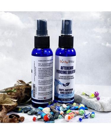 BodyJ4You Piercing Aftercare Saline Cleanser Spray | Natural Care Solution Mist with Tea Tree and Aloe | 4oz - Buy Online on GoSupps.com