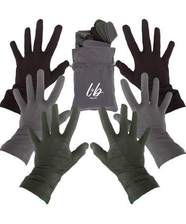 Bamboo Gloves for Eczema Small Women Dry Hands Overnight Moisturising Gloves 3 Pairs