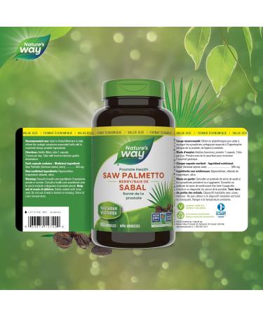 Nature's Way Saw Palmetto Berries Prostate Health 180 Softgels Value size Natural 180 Count (Pack Of 1) - Buy Online on GoSupps.com