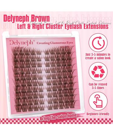 Buy Natural Brown Lash Clusters - Wispy Premade Eyelash Extensions | C Curl 10-15mm DIY for Beginners | Delyneph - Buy Online on GoSupps.com