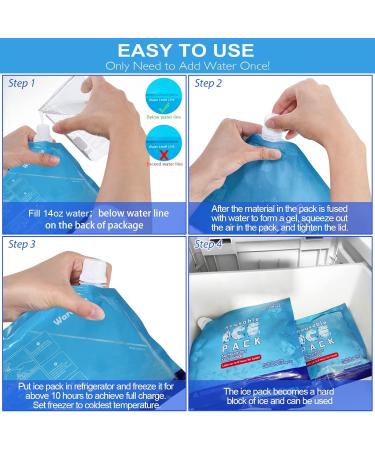 5-Pack Reusable Ice Packs for Cooler Lunch Bags | Long Lasting Freezer Packs | Medium Size 9.9x8.9inch | Cooler Accessories - Buy Online on GoSupps.com