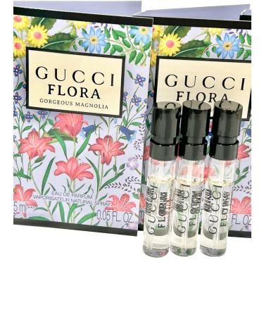Gucci Flora Gorgeous Magnolia Sample Perfume Women EDP Spray 1.5 ml / 0.05 oz - set of 3 - Buy Online on GoSupps.com