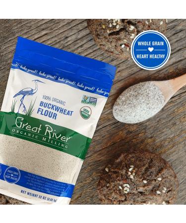 Great River Organic Milling Specialty Buckwheat Flour 22 Ounces - Pack of 4 | Organic Flour - Buy Online on GoSupps.com
