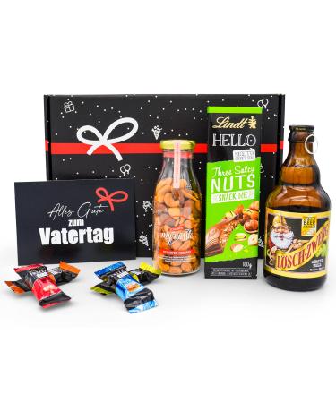 Father's Day gift set | Gift box with Lindt pralines chocolate beer & greeting card Beer & Snack - Father's Day