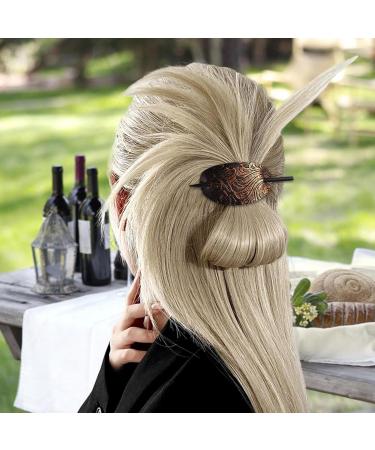 Faux Leather Hair Barrette - Hair Clip With Stick | Oval Barrette Hair Accessory | Leather Hair Clips | Hair Tie Hair Slide Pin Hair Stick Ponytail Hair Pin Headdress Hair Accessories For Women copper - Buy Online on GoSupps.com