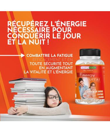 Healthy Fusion Energy Vital | Effective Energizing and Anti-Fatigue Formula | Eleutherococcus + Taurine + Caffeine | 100% Natural Stimulating | Improves and Stimulates Muscle Performance | 60 Cape - Buy Online on GoSupps.com