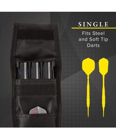 Casemaster Single Black Dart Case with Solid Plastic Insert - Holds 3 Steel Tip and Soft Tip Darts - Tough Nylon Covering for Flights Protection - Buy Online on GoSupps.com