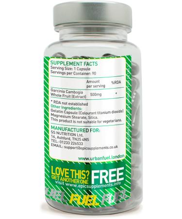 Urban Fuel Active Garcinia Cambogia 1000mg | Maximum Strength Natural Supplement - 90 Capsules - Buy Online on GoSupps.com