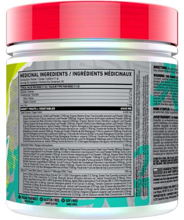 GHOST Greens Superfood Powder - 30 Servings - 19 Super Greens & Reds Fruits Vegetables Spirulina & Chlorella Prebiotics 10 Billion CFU Probiotic & Digestive Enzymes - Gluten-Free (Lime) - Buy Online on GoSupps.com