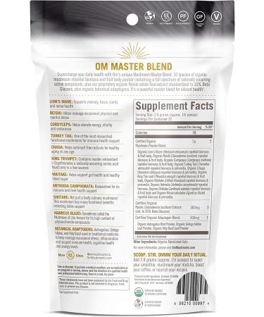 Om Mushrooms Mushroom Master Blend 3.17 oz - Organic Superfood Supplement - Buy Online on GoSupps.com