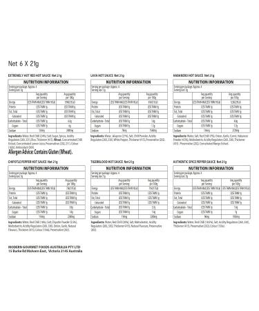 Thoughtfully Chili Sauce Tasting Set - 6 Gourmet Hot Sauces Gift Set (21g Each) - International Flavor Experience - Buy Online on GoSupps.com