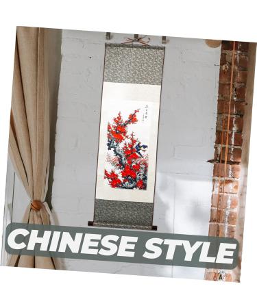 Cabilock Silk Chinese Painting Home Decor Chinese Wall Hanging Scroll Wall Art Wooden Office Household China - Buy Online on GoSupps.com