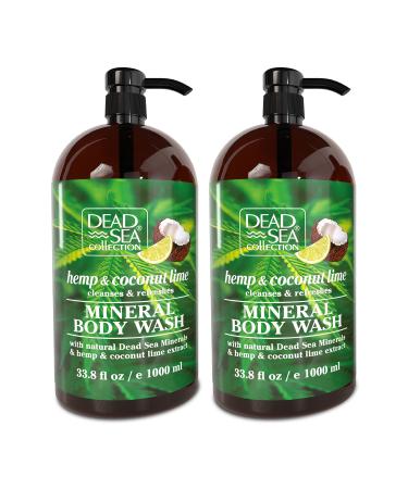 Dead Sea Collection Hemp & Coconut Lime Body Wash for Women and Men - Pack of 2 (67.6 fl. oz) - Cleanses and Moisturizes Skin - With Natural Minerals and Vitamins Nourishing Skin - Buy Online on GoSupps.com