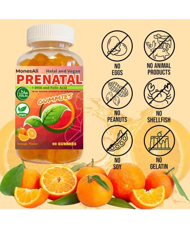 Prenatal Gummies for Women Vitamins| & Postnatal | Vegan Halal Gelatin Free | with Folate Iron & Biotin | Supports Pregnancy Postpartum Energy & Hair Health Orange & Strawberry 90 Count (Pack of 1) - Buy Online on GoSupps.com