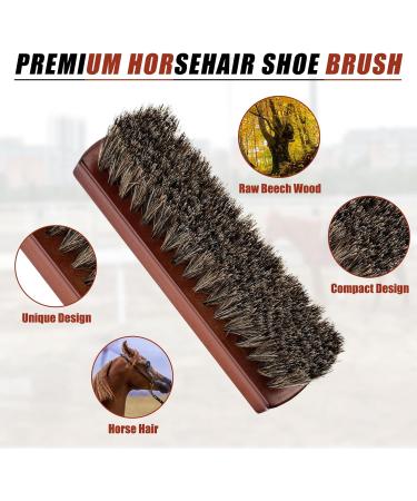 3pc Horsehair Shoe Brush Set + Plush Polishing Glove - For Boots, Shoes, Car Seats & Sofas - Buy Online on GoSupps.com