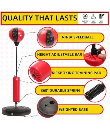 ULTRAFIRST Kids Punching Bag Set with Upgraded Gloves - Adjustable Stand for 3-8 Years - Toddler Boxing and Kicking Bag Set - Buy Online on GoSupps.com