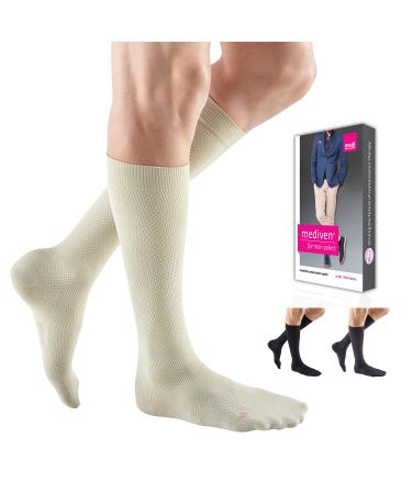 mediven for Men Select 20-30 mmHg Closed Toe Knee High Compression Stockings IV-Extra Wide-Tall Tan