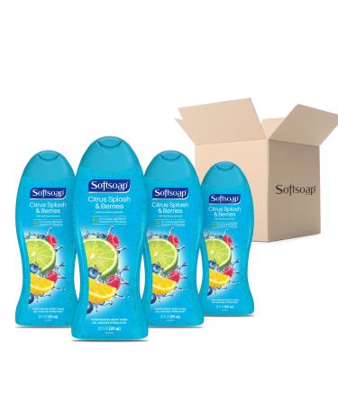 Softsoap Moisturizing Body Wash, Citrus Splash & Berries, 591 mL (Pack of 4)