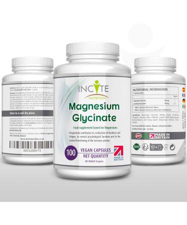 Premium 500mg Magnesium Glycinate Supplements - 100 Vegan Capsules (3 Month Supply) - Highest Bioavailability - Buy Online on GoSupps.com