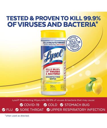 Lysol Disinfectant Wipes - Lemon & Lime Blossom 35ct | For Disinfecting, Deodorizing, and Cleaning - Buy Online on GoSupps.com