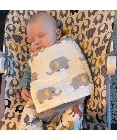 Duncan Duck 6 Layer Muslin Cloths for Baby - Super Soft Dinosaur Design - Essential Newborn Wash Cloth and Burp Cloths - 100% Cotton Muslin Squares - Buy Online on GoSupps.com