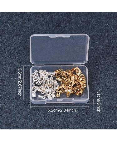 PandaHall 20 Sets Fold Over Cord End Caps with Lobster Claw Clasps for Jewelry Making - Silver & Golden - Buy Online on GoSupps.com