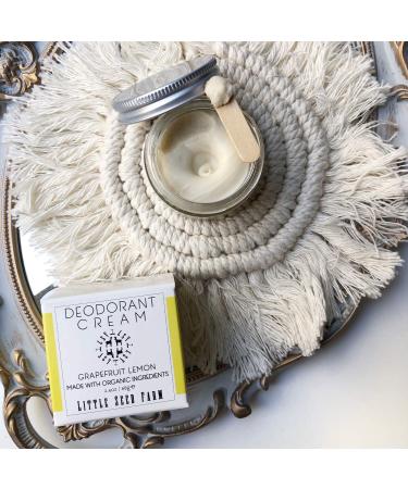Little Seed Farm All Natural Deodorant Cream Aluminum Free Deodorant for Women or Men 2.4 Ounce - Grapefruit Lemon + Applicators Bundle - Buy Online on GoSupps.com
