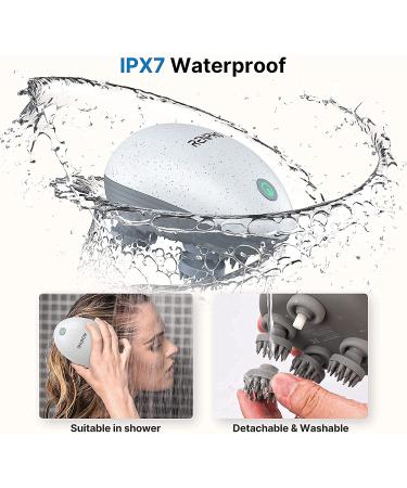 RENPHO Electric Scalp Massager | Waterproof Portable Head Massager with 4 Massage Heads | Handheld for Hair Growth, Stress Relief & Deep Cleaning - Buy Online on GoSupps.com