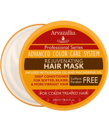 Rejuvenating Hair Mask and Deep Conditioner For Color Treated Hair with Argan Oil and Macadamia Oil By Arvazallia - Sulfate Free & Paraben Free 8.45 Fl Oz (Pack of 1)