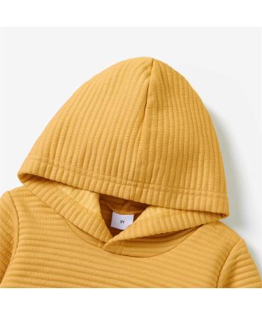 PatPat Toddler Hoodie | Solid Color Textured Sweatshirt with Pocket | 1-2 Years | Ginger - Buy Online on GoSupps.com