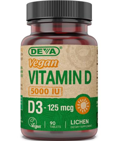 Deva Vegan Vitamin D 125 mcg (5000 IU) 90 Tablets