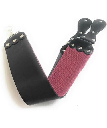 G.B.S Ultra Wide Straight Razor Strop Handmade Barber Leather Razor Strop for Sharpening Razor & Tools Dual Sharpening Strap in Black and Maroon with Fine Edges blade 3" x 26" for Men - Buy Online on GoSupps.com