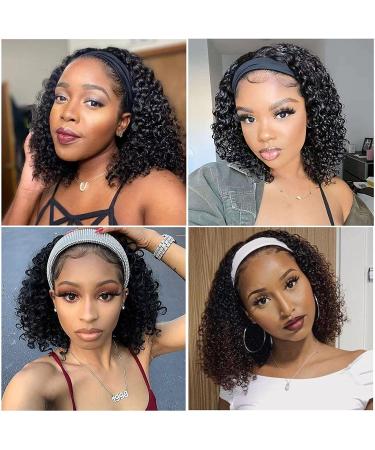 10 Inch Kinky Curly Headband Wig for Black Women - Glueless Human Hair Short Curly Wig - Buy Online on GoSupps.com