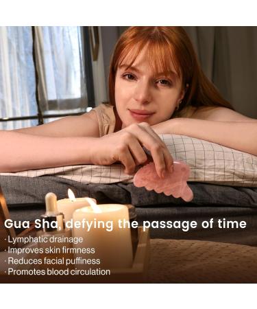 Rena Chris Gua Sha Facial Tool Rose Quartz Stone for Face Lifting & Body Massage | Exquisite Wooden Box Included - Buy Online on GoSupps.com