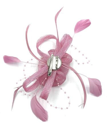Pink Feather Beaded Beak Clip Fascinator for Weddings, Races, Royal Ascot | Women's Hair Accessory - Buy Online on GoSupps.com
