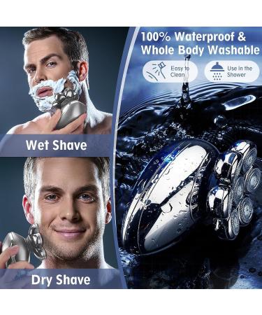 Head Shavers for Bald Men 7D Upgraded Shavers for Men with LED Display 5 in 1 Rotary Skull Shaver IPX7 Wet/Dry Mens Cordless Shaver Grooming Kit with with Hair Clippers Beard Trimmer Nose Trimmer - Buy Online on GoSupps.com