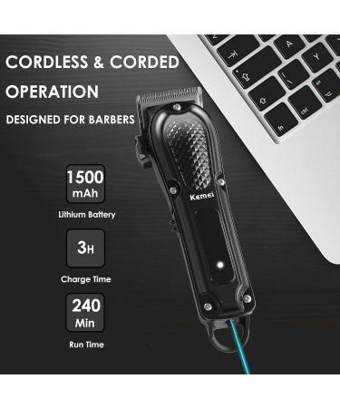 KEMEI Hair Clippers for Men Cordless Professional Barber Clippers for Hair Cutting & Beard Trimmer Grooming Kit Rechargeable Hair Trimmer Gift for Men - Buy Online on GoSupps.com