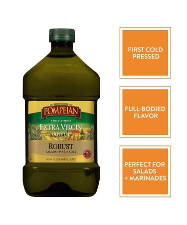 Pompeian Robust Extra Virgin Olive Oil 101 Fl Oz - First Cold Pressed, Full-Bodied Flavor - Ideal for Salad Dressings & Marinades - Buy Online on GoSupps.com