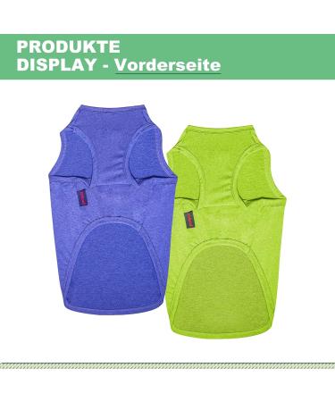 Kickred 2-Pack Summer Dog Shirts | Fast-Drying Breathable Tank Tops for Dogs | Stretchable Pet Vests in Deep Blue & Dark Green | Perfect for Young Girls - XXL - Buy Online on GoSupps.com