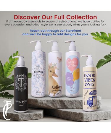 Inspirational Hand Soap Yellow Positive Message | Fresh Green Tea & Lemon Scent | 4 Pack 16 oz Pump Bottles | Boho Fun Bathroom Decor | Paraben-Free Made in USA - Buy Online on GoSupps.com