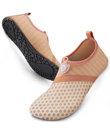 SIMARI Water Shoes Womens Mens Barefoot Unisex Aqua Socks Slip-on for Indoor Outdoor Snorkeling SWS002 7-8 Women/6-7 Men 1-235 Nude Pink