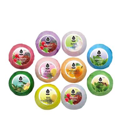 Pursonic Bath Bombs Gift Set - 10 Handmade Natural Organic Ingredients - Buy Online on GoSupps.com