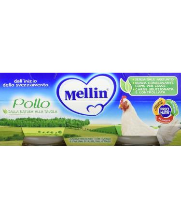 Mellin Baby food homogenized with chicken meat and rice flour - 2 jars of 80 g