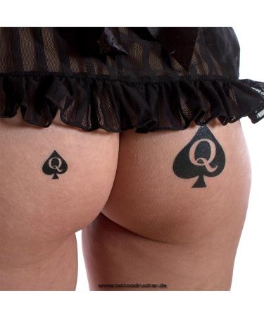 Queen of Spades Mini Tattoo - Black QoS Tattoo for Hotwife & BBC Lovers - Buy Online on GoSupps.com