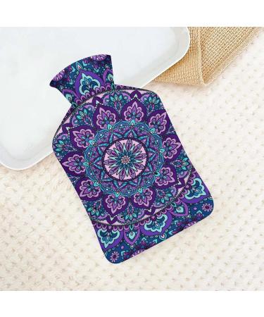 Hot Water Bottle with Lid - Purple Floral Pattern Rubber Bag for Pain Relief Cramps Foot Warmer & Hot/Cold Therapy - Buy Online on GoSupps.com